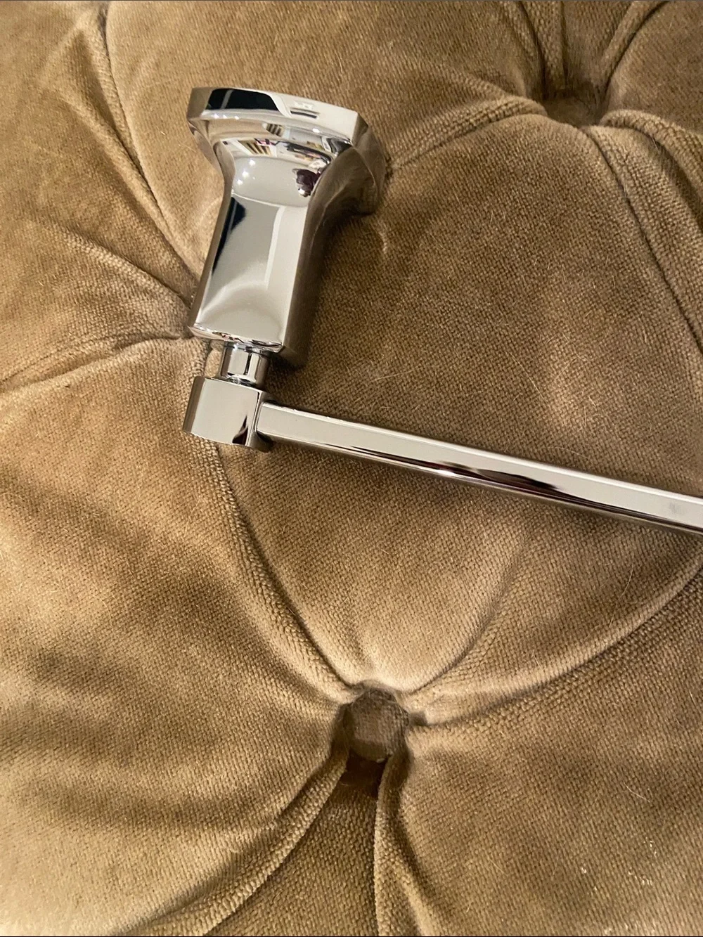 Polished Silver Wall Hook Bar - Modern Single Rail 26in long